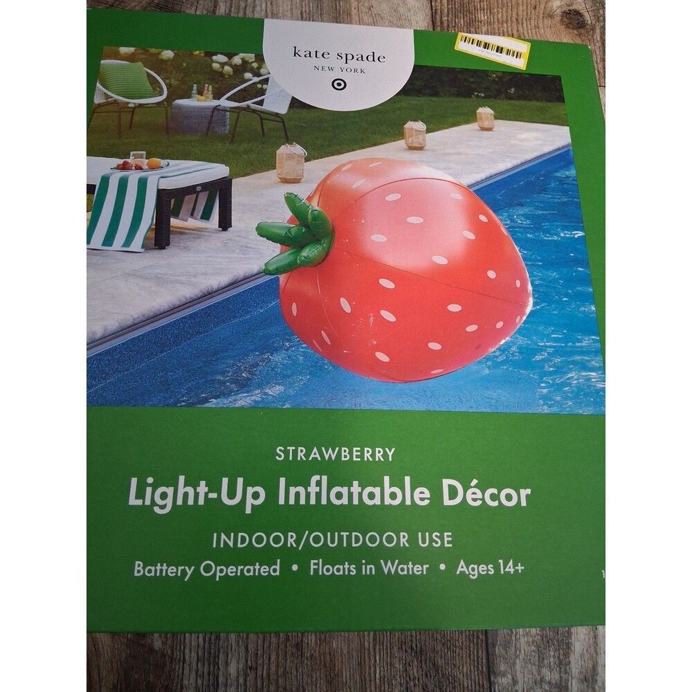 NEW! Kate Spade Light-Up Inflatable Strawberry Decor - Picture 5 of 5